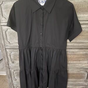 Deluc Charcoal Button-Up Dress